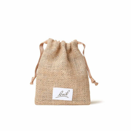 Burlap bag with the Bach logo on it