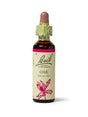 Sealed dropper bottle of Bach™ Original Flower Remedy Oak 20ml  on a white background . The bottle label reads "Bach™ Original Flower Remedies Oak - Quercus robur" and includes a pink illustration of the flower at the bottom.
