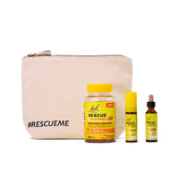 Rescue Everyday Calm Kit which contains, Rescue 60 Gummies, Rescue Remedy Spray, Rescue Remedy Dropper.