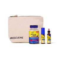Rescue Soothing Sleep Kit which contains Rescue 60 Night Gummies, Rescue Night Spray, Rescue Night Dropper.