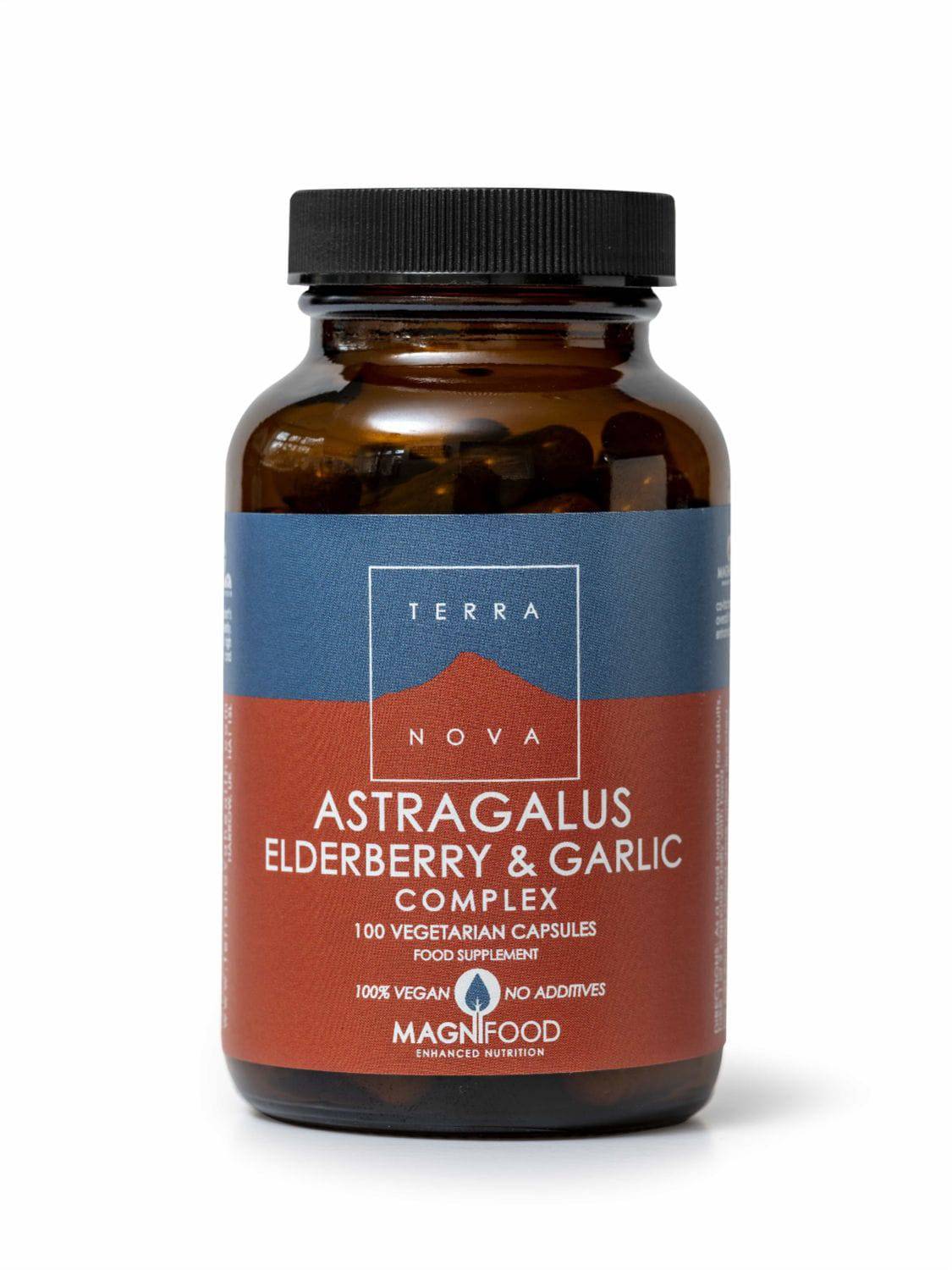Terranova Astragalus, Elderberry & Garlic Complex 100 Capsules